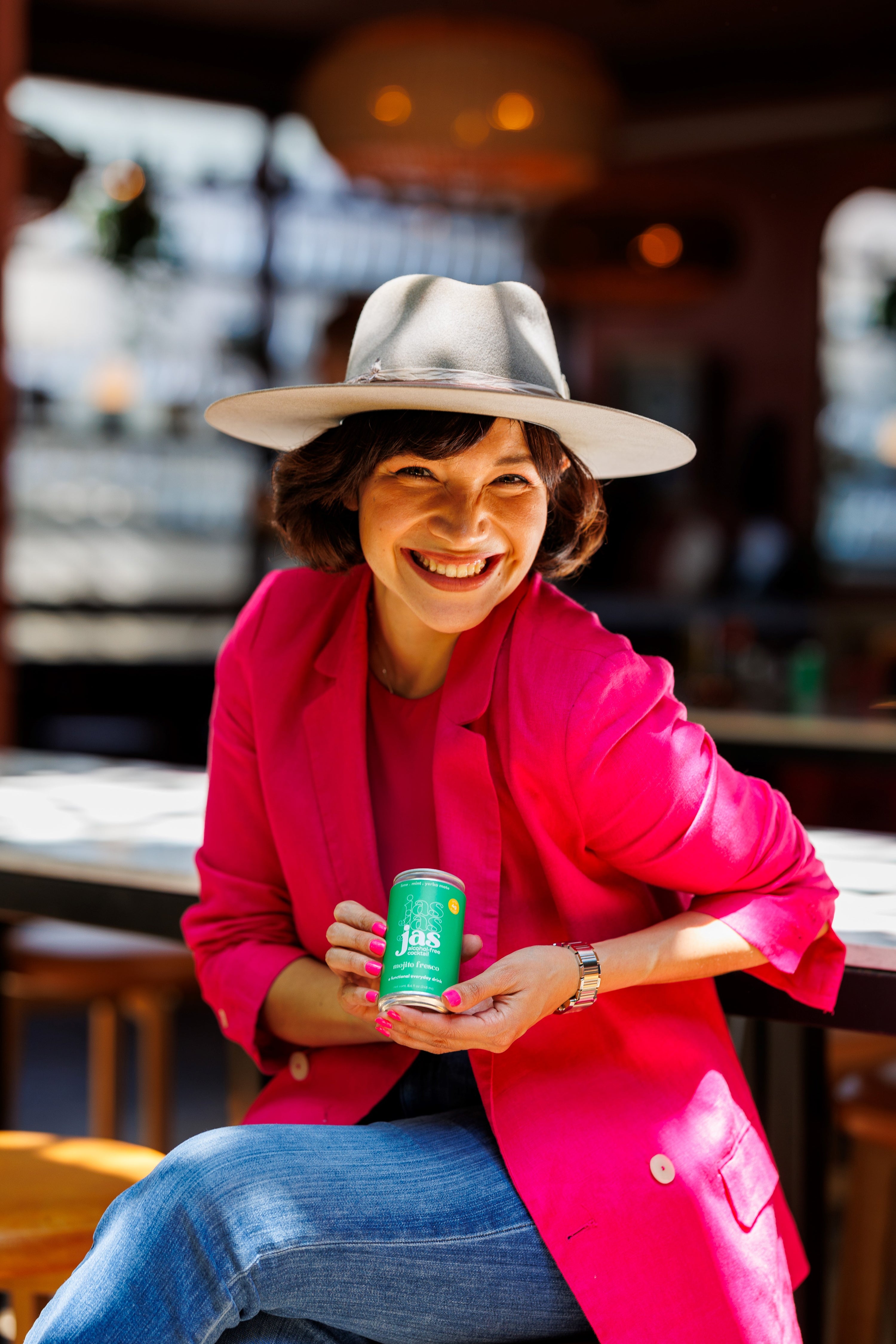 JAS Founder Cecilia Rios Murrieta showcasing the new Mojito Fresco